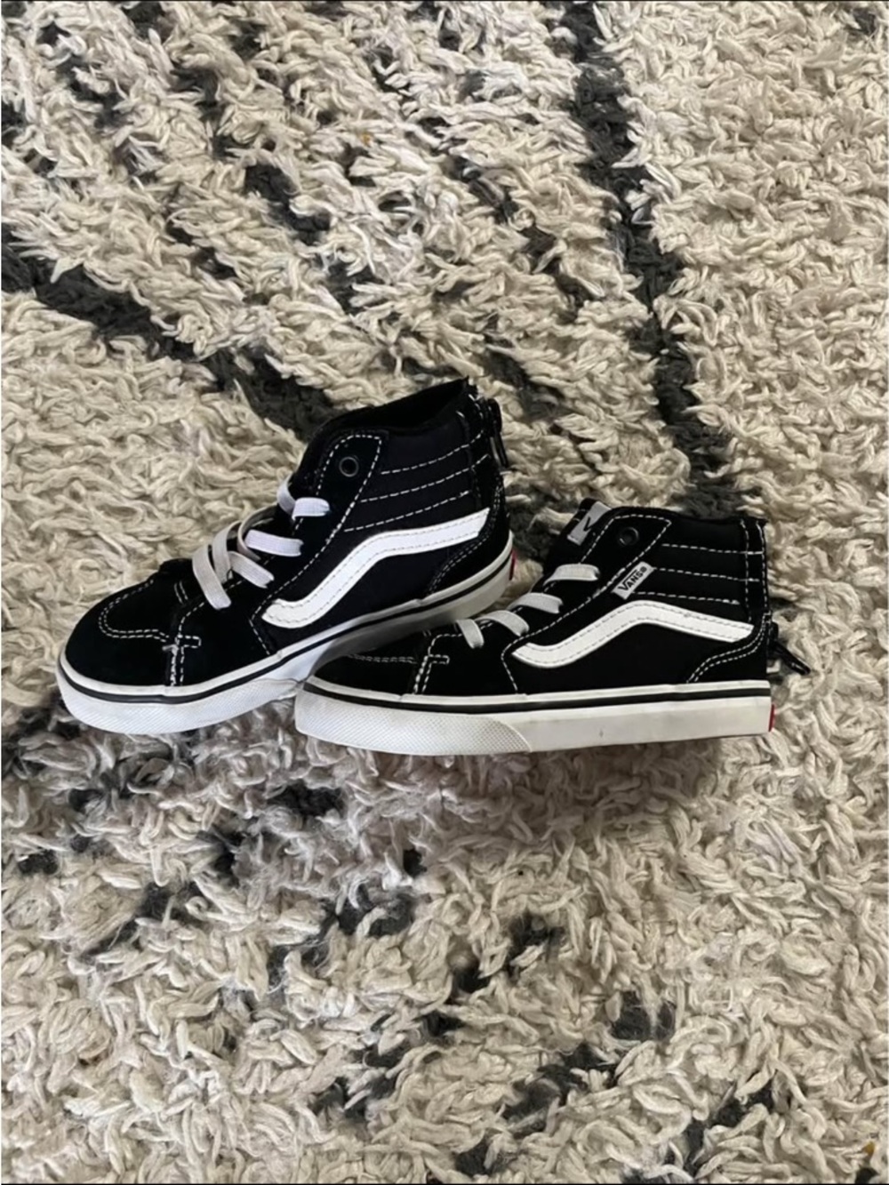 Vans Kids Black and White High-Top Sneakers